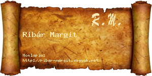 Ribár Margit névjegykártya